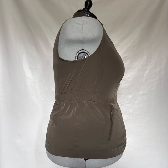 Sejour Moto Vest Sz 14W Olive Asym Zip Edgy Layering Minimalist Street Gremlin - Picture 4 of 15